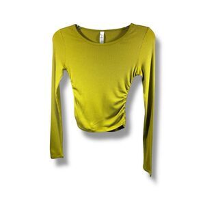 ALO Yoga NWT Gather Long Sleeve Studio Sweet in Chartreuse Size S